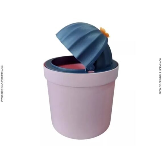 Mini Lixeira Fofa Cacto Com Cartela De Adesivos