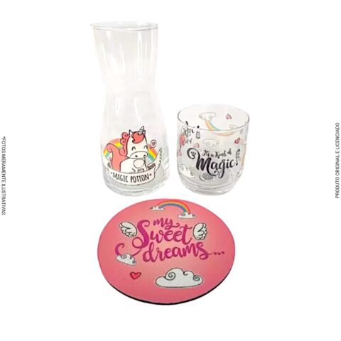 Moringa com copo unicórnio vidro