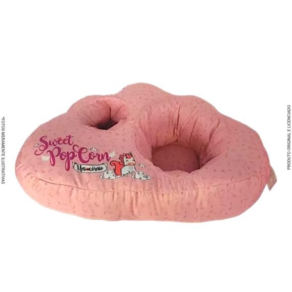 Almofada Porta Pipoca com Copo Unicórnio